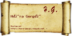 Héra Gergő névjegykártya