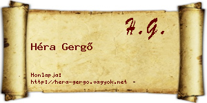 Héra Gergő névjegykártya